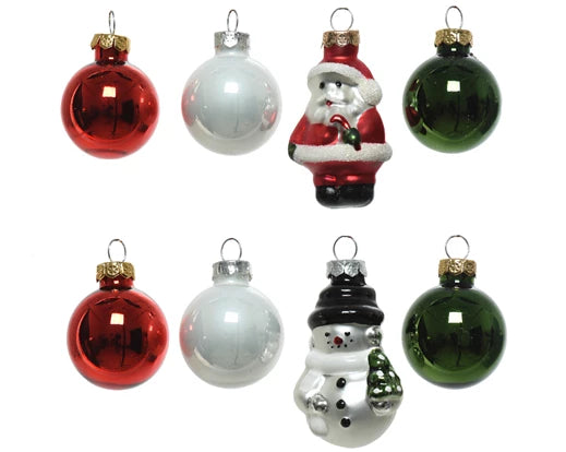 Santa/Snowman Ornament Set