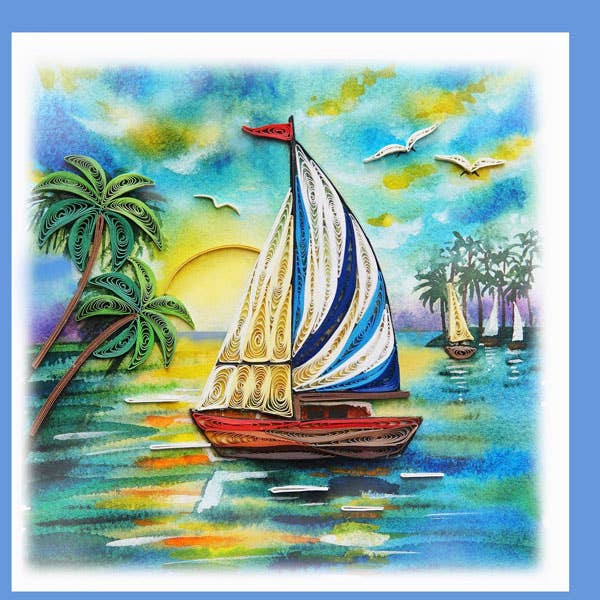 Sailboat Sunrise Quilling Card