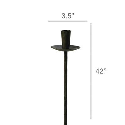 Black Iron Stake Taper Holder & Hanging Ring