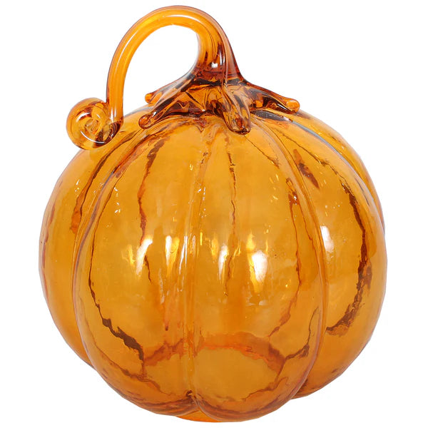 Clear Orange Glass Pumpkins