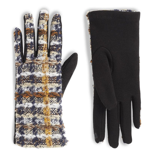 Tweed Plaid Touchscreen Gloves