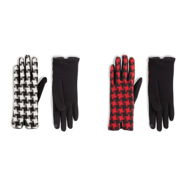 Houndstooth Touchscreen Gloves