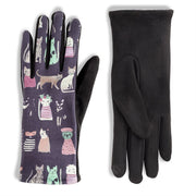 Printed Sweater Cats Touchscreen Gloves