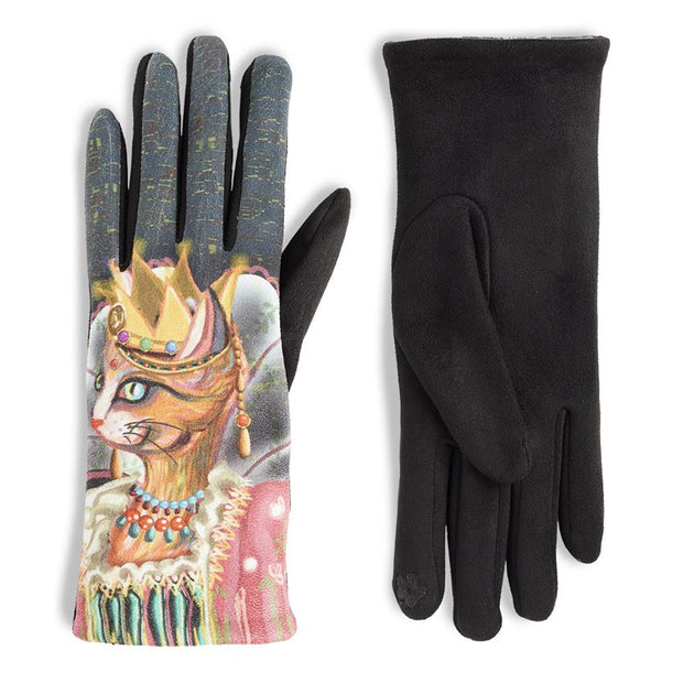 Printed Cats Touchscreen Gloves Artistic