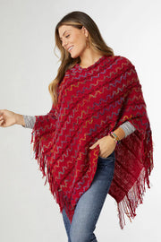 Tillie Brushed Braided Stripe Poncho