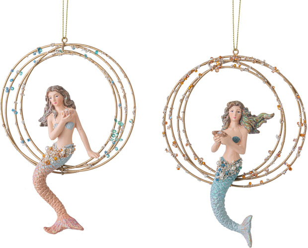 Mermaid in Hoop Ornament