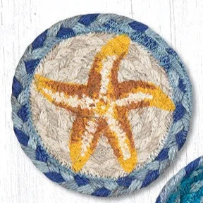 5" Jute Coaster Gold Starfish