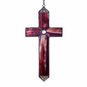 Red Opal Stained Glass Cross