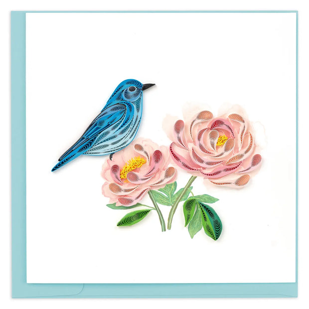 Bluebird & Peonies Quilling Card