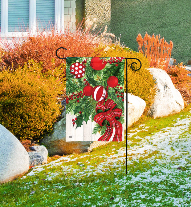 Christmas Garland Garden Flag