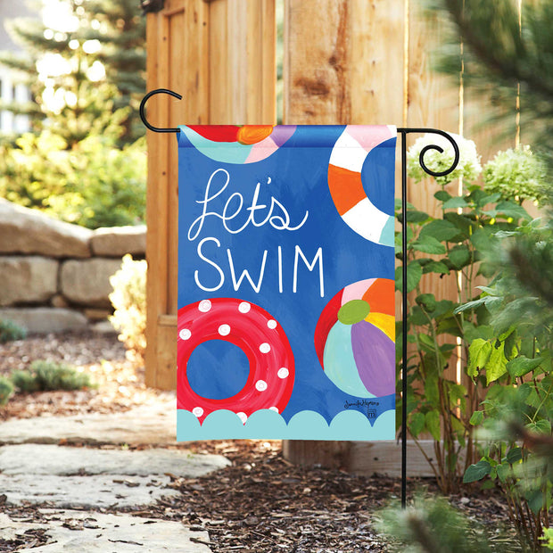 Let's Swim Garden Flag