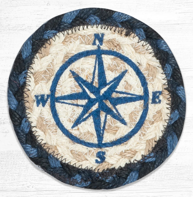 5" Jute Coaster Compass Rose