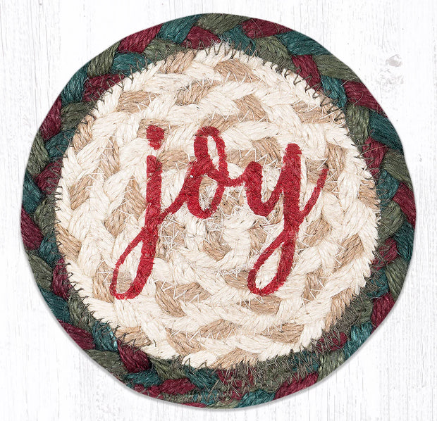 5" Jute Coaster JOY