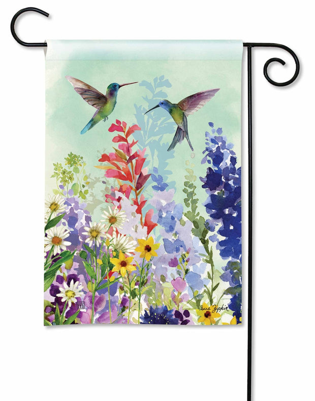 Spring Hummingbirds Garden Flag