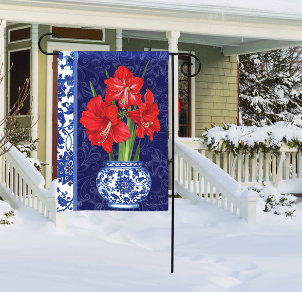 Amaryllis in Vase Garden Flag