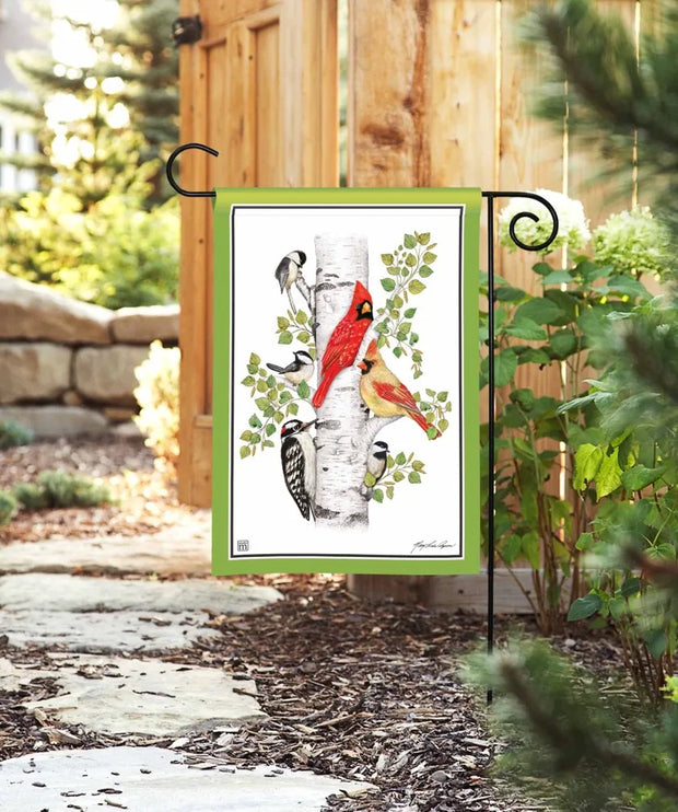 Birch Birds Garden Flag