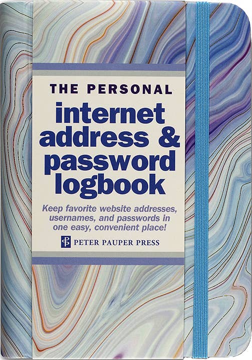 Blue Agate Internet Address & Password Logbook