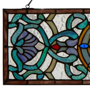 8.5"H Starla Rectangular Stained Glass Pub Window Panel