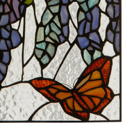 12" H Irises Stained Glass Window Panel