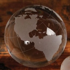 3" Glass Etched Globe