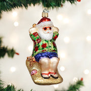 Sunning Santa Ornament