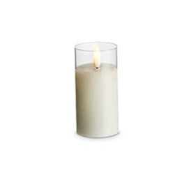Clear Glass Ivory Pillar Candles