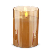 Gold Glass Ivory Pillar Candles