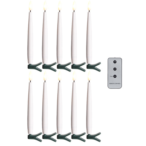 6" Clip On Taper Candles with Remote Set/10