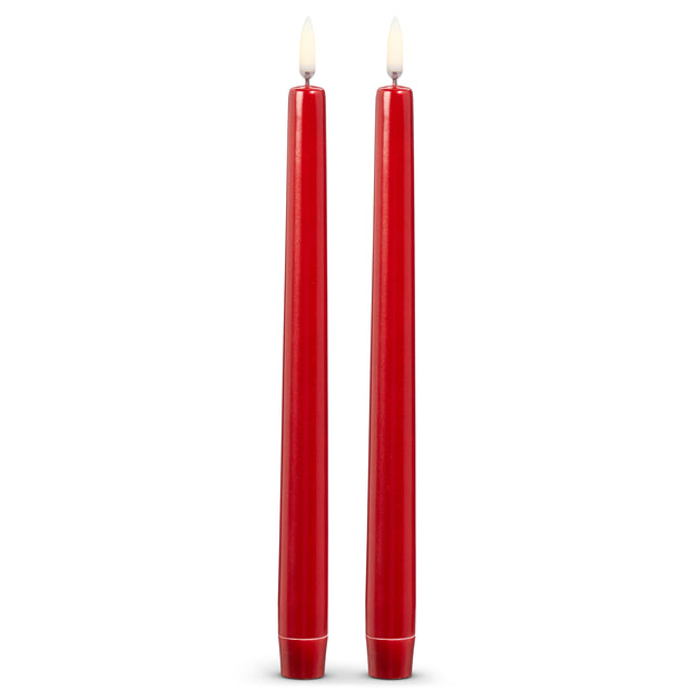 10" Metallic Red Taper Candles