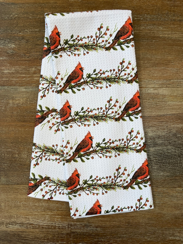 Cardinals on Branch Eco-Dishtowel