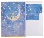 Girl on Moon Greeting Card