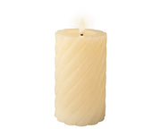 3" x 6" Ivory Twisted Textured Battery Operated Candle