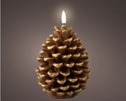 4" x 6" Gold Tipped Pinecone Candle