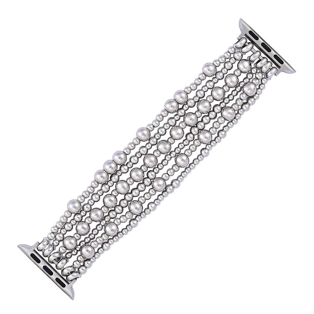 Platinum Demure Stretchy Apple Watch Band