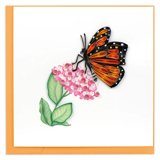 Monarch Milkweed Butterfly Quilling Card
