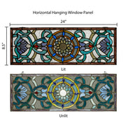 8.5"H Starla Rectangular Stained Glass Pub Window Panel