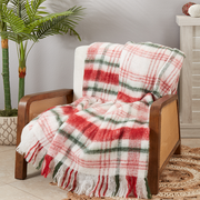 Faux Mohair Plaid Throw