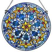 19.5"H Ophelia Blue Stained Glass Window Panel