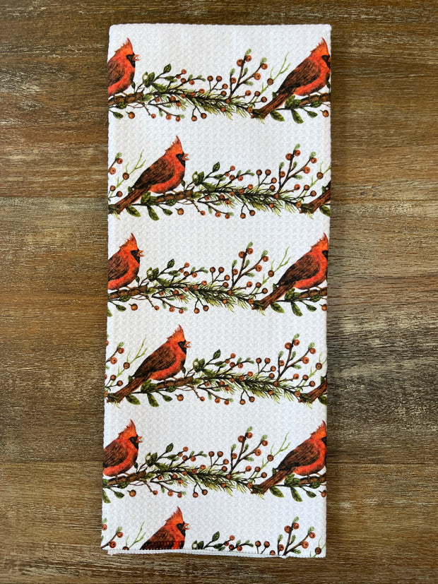 Cardinals on Branch Eco-Dishtowel