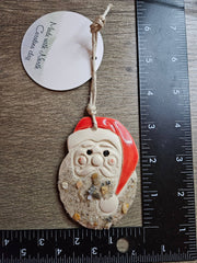 Sandy Santa Ceramic Christmas Ornament