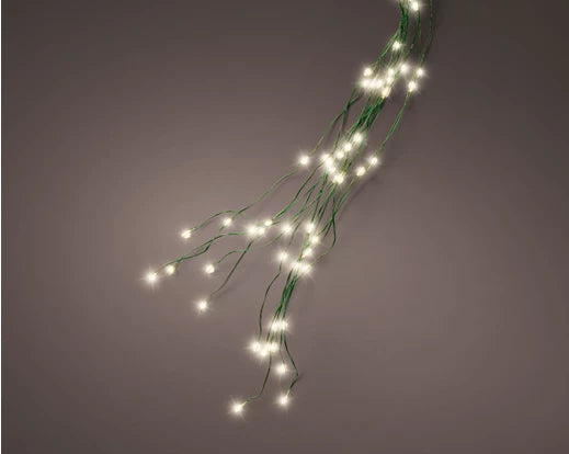 8' LED Tree Cascade Micro Lights Green Wire