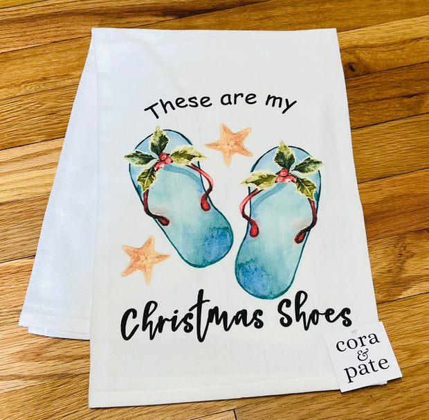 Christmas Shoes Flour Sack Towel