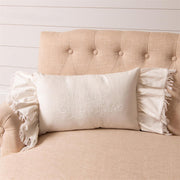 Ruffled Edge "Merry Christmas" Lumbar Pillow