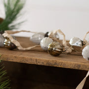 Mini Silver & Bronze Mercury Glass Ornament Garland