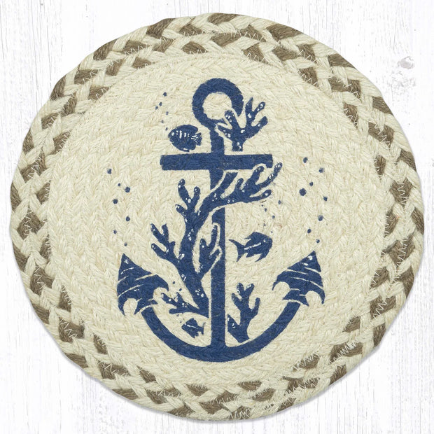 Jute 10" Anchor Trivet Round