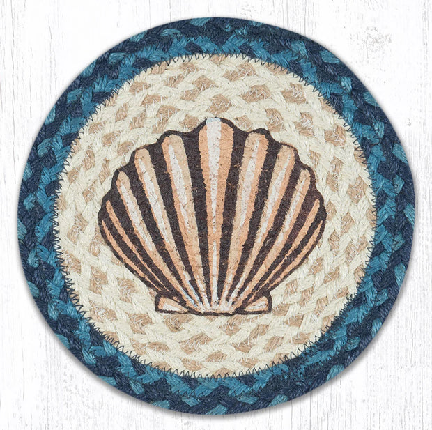 Jute 10" Scallop Trivet Round