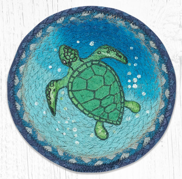 Jute 10" Sea Turtle Trivet Round