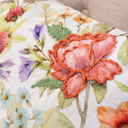 Embroidered Garden Floral Pillow