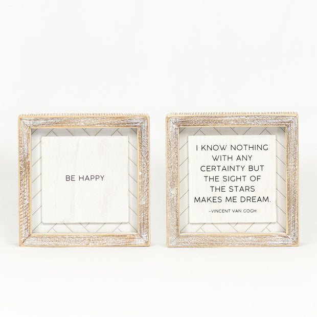 Happy/Dream Reversible Sign 6"x6"