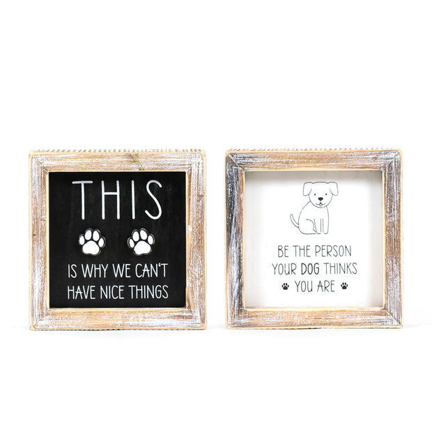 Person/Nice Things Reversible Sign 5"x5"